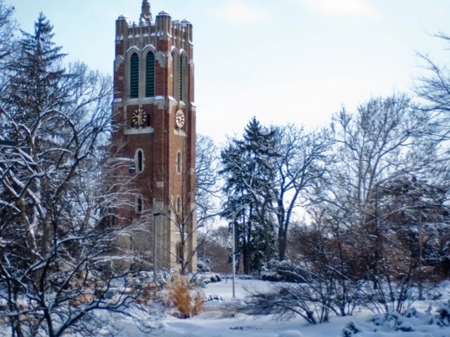 Beaumont tower in winter
