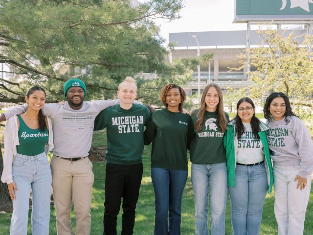 Homecoming Court in front of Spartan Stadium.